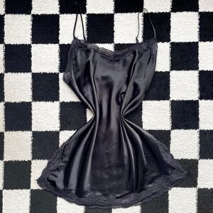 90s Victoria’s Secret Black Satin Slip Dress L